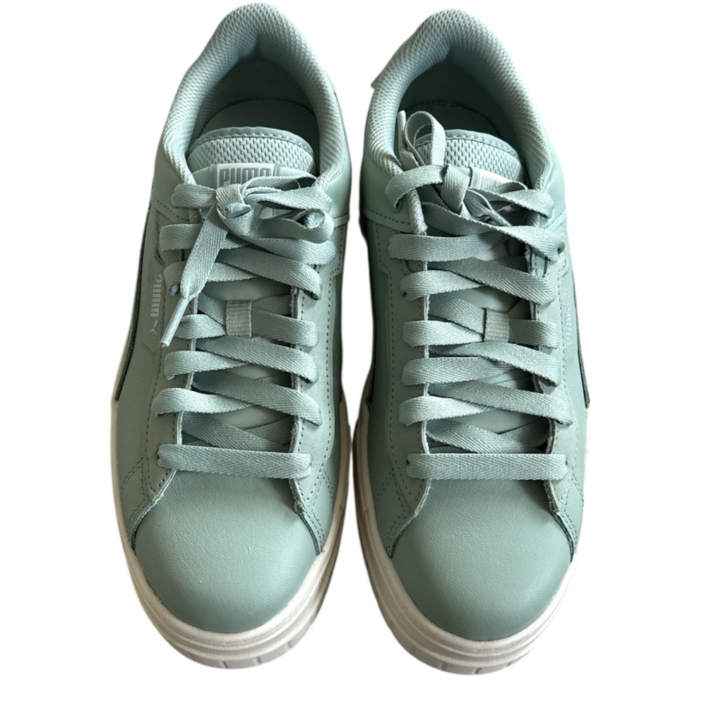 PUMA Women's Mayze Crashed PRM Platform Sneakers in the Green Fog Color
